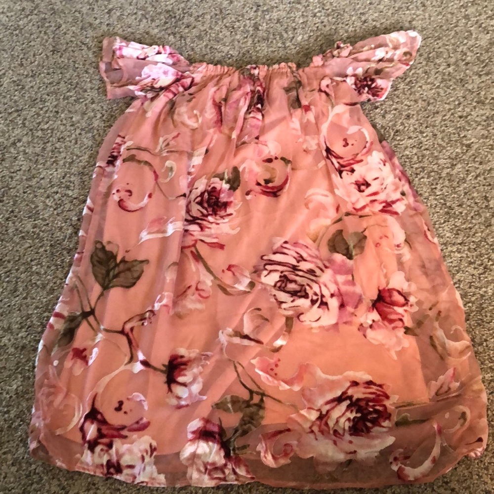 Crushed floral sleeveless dress